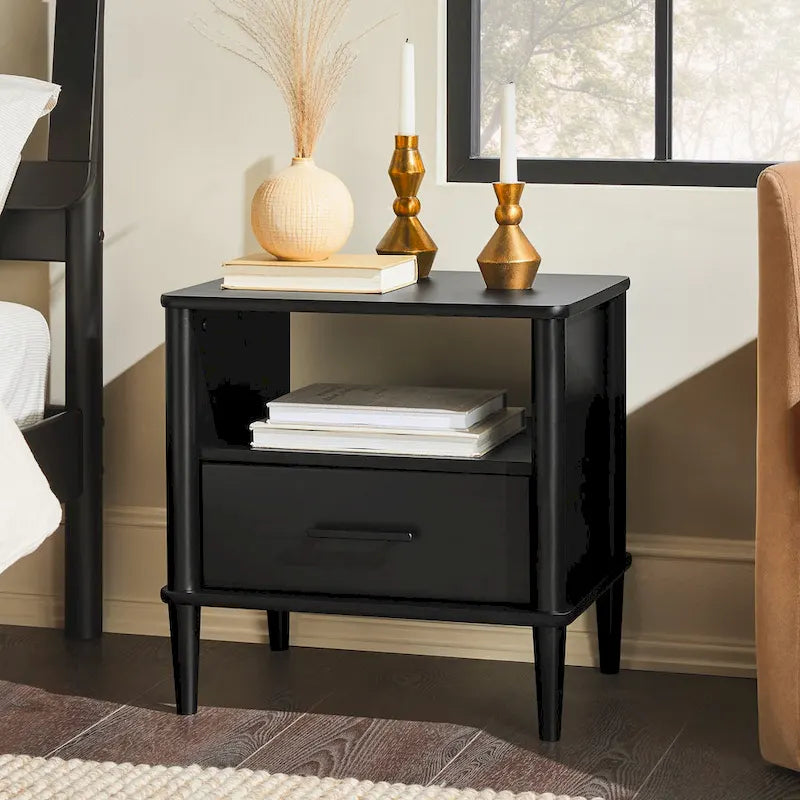 Middlebrook Designs Mid-Century Modern Solid Wood Spindle Nightstand