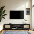 Middlebrook Designs Scandi Faux Rattan-Door TV Stand