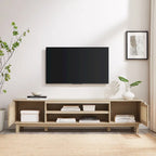 Middlebrook Designs Scandi Faux Rattan-Door TV Stand