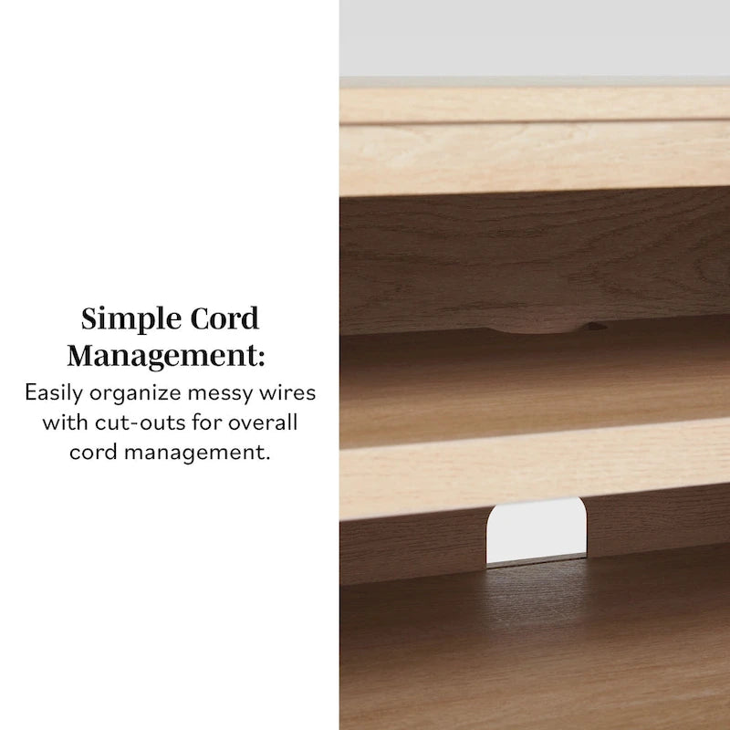 Middlebrook Designs Scandi Faux Rattan-Door TV Stand