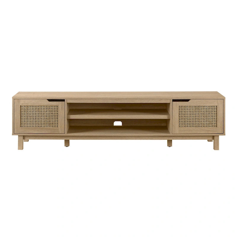 Middlebrook Designs Scandi Faux Rattan-Door TV Stand