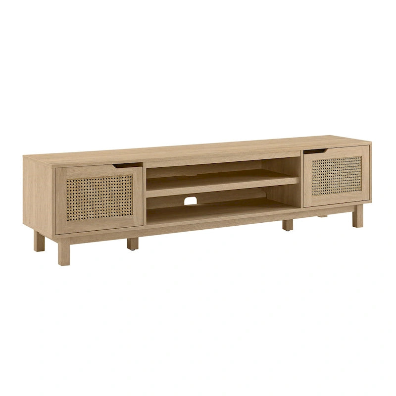 Middlebrook Designs Scandi Faux Rattan-Door TV Stand