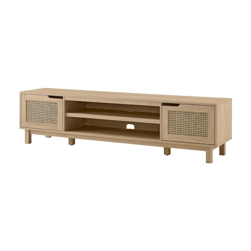 Middlebrook Designs Scandi Faux Rattan-Door TV Stand