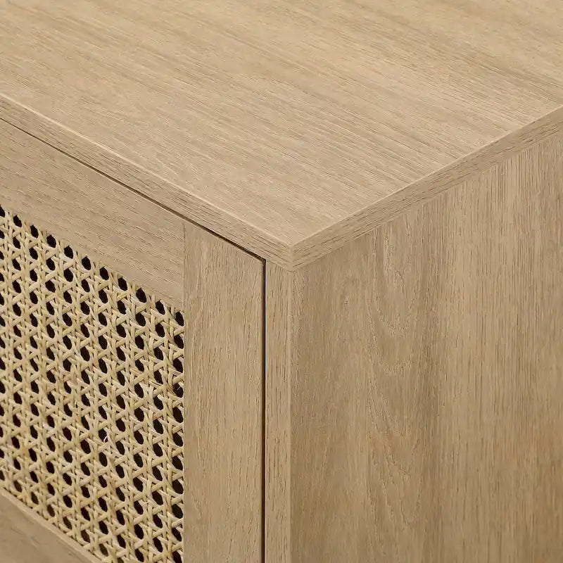 Middlebrook Designs Scandi Faux Rattan-Door TV Stand