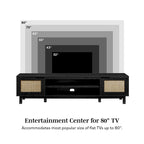 Middlebrook Designs Scandi Faux Rattan-Door TV Stand