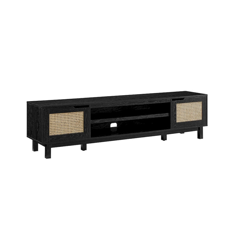 Middlebrook Designs Scandi Faux Rattan-Door TV Stand