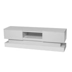 White 63 TV Stand with Drawers & LED Lights for 65 TVs