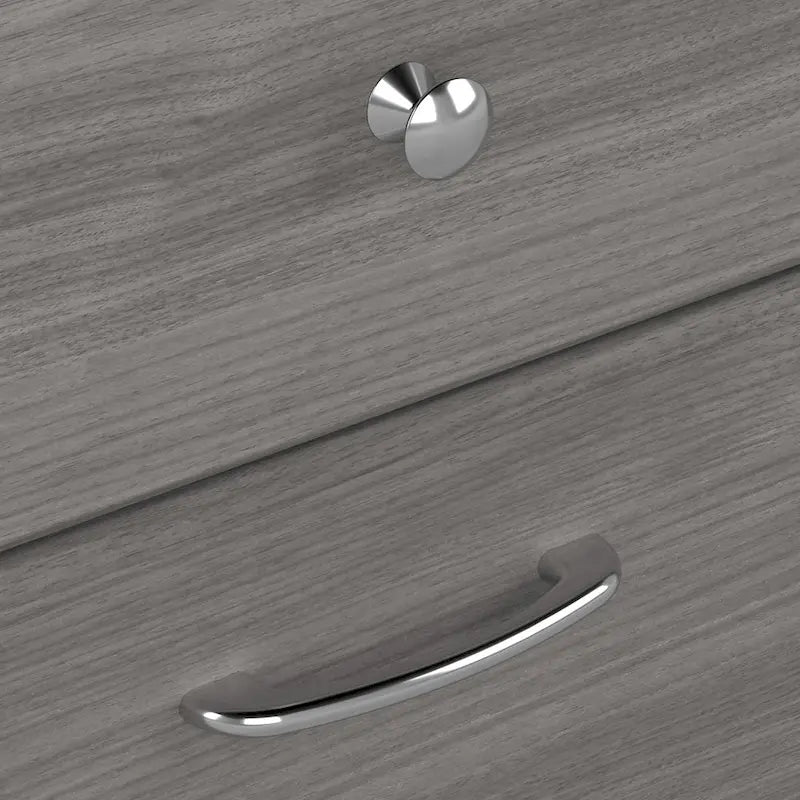 Cabot 60W L-Desk with Hutch and 5 Shelf Bookcase by Bush Furniture