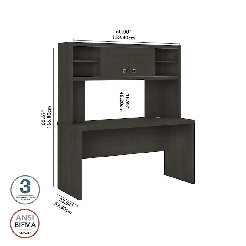 Echo 60W Credenza Desk with Hutch by Bush Business Furniture
