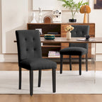 FERPIT Faux Leather Tufted Upholstered Dining Chairs Set of 2 - 17.5W x 23D x 36.5H