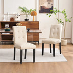 FERPIT Faux Leather Tufted Upholstered Dining Chairs Set of 2 - 17.5W x 23D x 36.5H