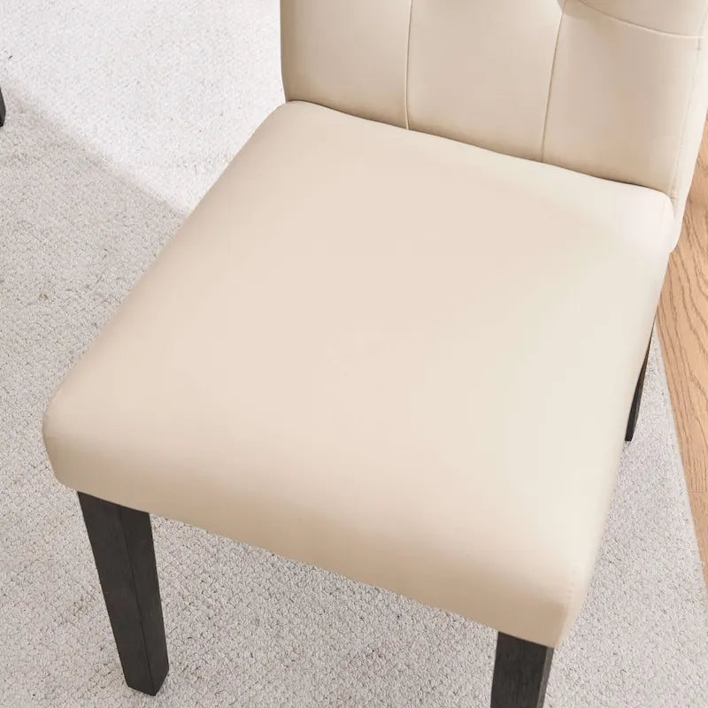 FERPIT Faux Leather Tufted Upholstered Dining Chairs Set of 2 - 17.5W x 23D x 36.5H