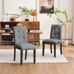 FERPIT Faux Leather Tufted Upholstered Dining Chairs Set of 2 - 17.5W x 23D x 36.5H