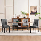 FERPIT Faux Leather Tufted Upholstered Dining Chairs Set of 2 - 17.5W x 23D x 36.5H