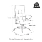 Glitzhome Ergonomic High-Back Swivel PU Leather Office Chair Height Adjustable