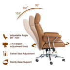 Glitzhome Ergonomic High-Back Swivel PU Leather Office Chair Height Adjustable