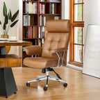 Glitzhome Ergonomic High-Back Swivel PU Leather Office Chair Height Adjustable