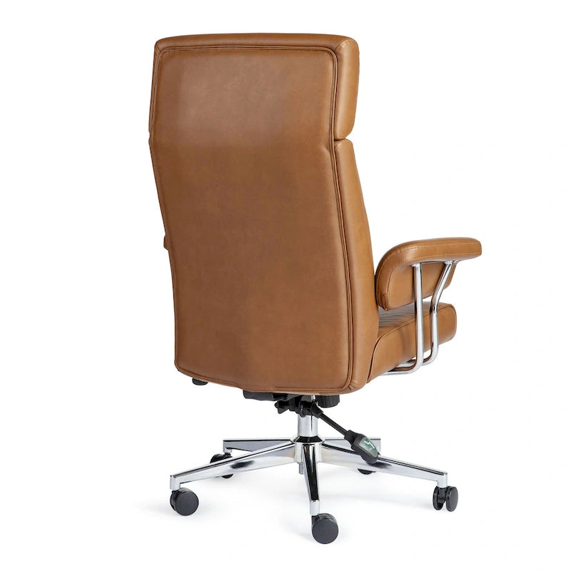 Glitzhome Ergonomic High-Back Swivel PU Leather Office Chair Height Adjustable