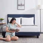 Nestl Horizontal Channel Upholstered Platform Bed