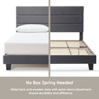 Nestl Horizontal Channel Upholstered Platform Bed