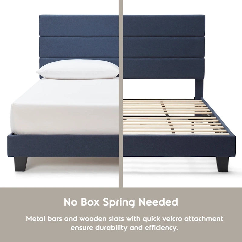 Nestl Horizontal Channel Upholstered Platform Bed