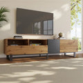 Modern TV Stand for TVs Up to 80, Media Console Entertainment Center with Double Storage & Drop-Down Door