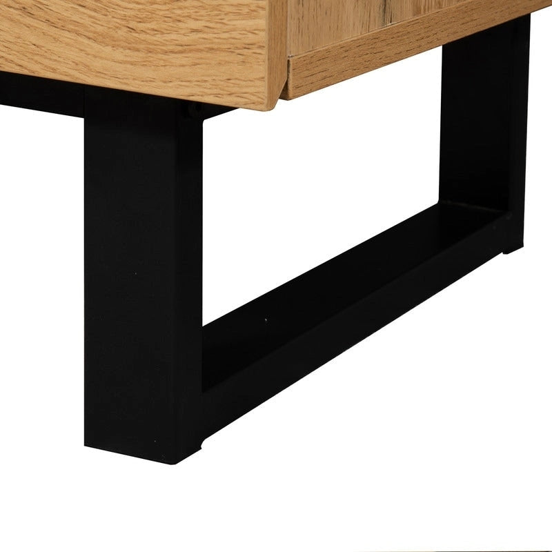 Modern TV Stand for TVs Up to 80, Media Console Entertainment Center with Double Storage & Drop-Down Door