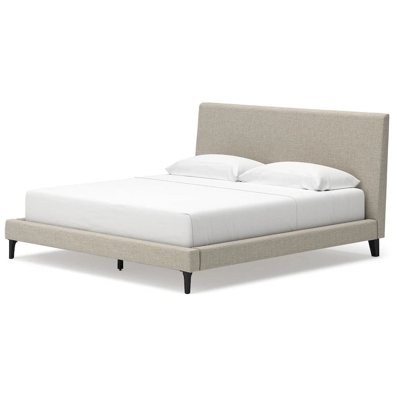 Signature Design by Ashley Cielden Light Gray King Upholstered Bed with Roll Slats