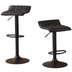 Modern Set of 2 Swivel Bar Stools with Leather Seat, Metal Base, Height Adjustable, for Kitchen Island Dining Room Living Room