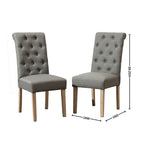 Modern Dining Table and Chairs Set Home Party Dining Table and Chairs Set with 6 Tufted Chairs and Turned Leg for Kitchen