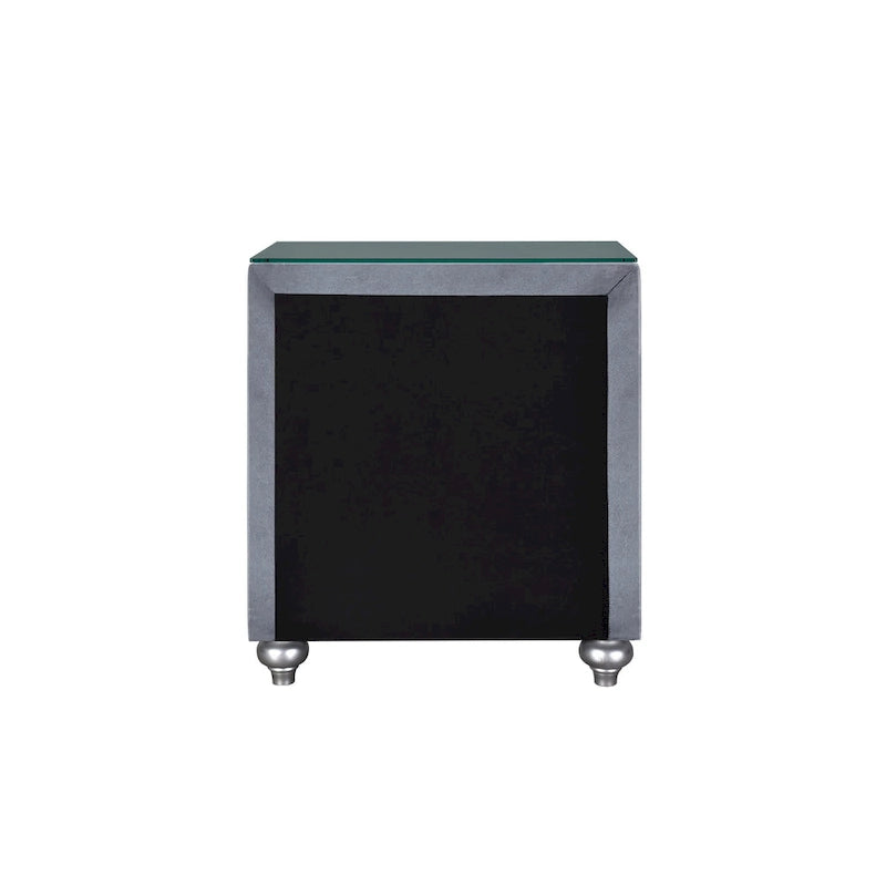 1pc Glam 3-Drawer Nightstand Velvet