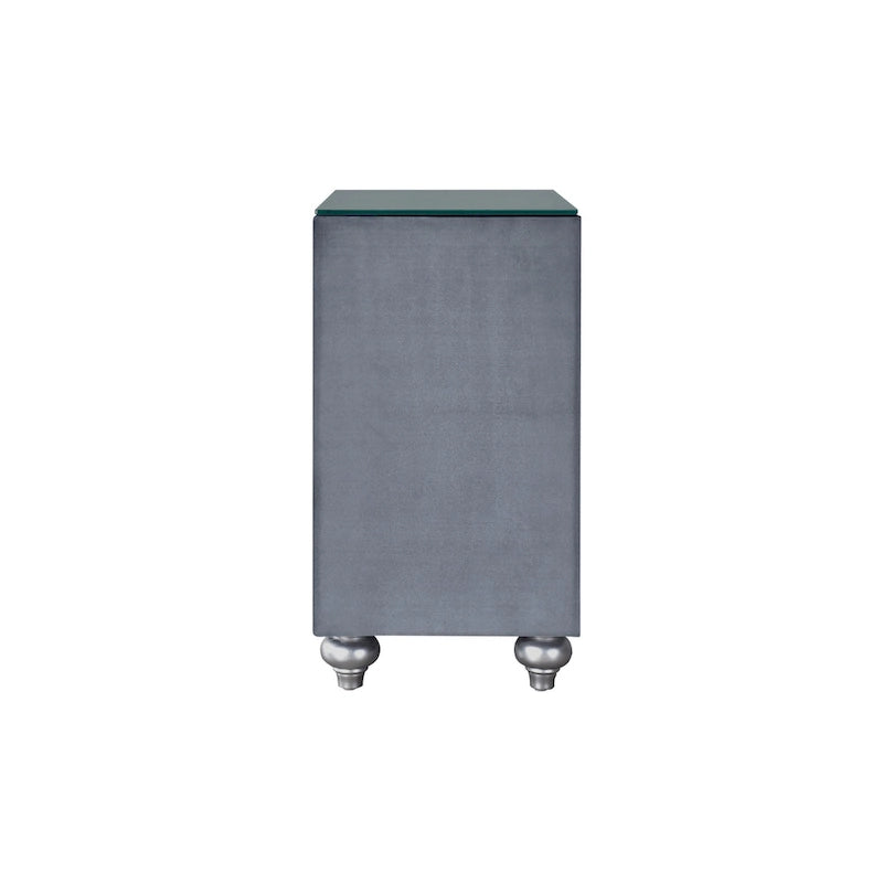 1pc Glam 3-Drawer Nightstand Velvet