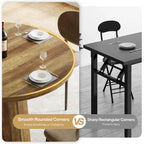 Round Dining Table for 4-6 People, 47-Inch Farmhouse Kitchen Table