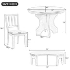 Modern Country Dining Table and Chair Sets Multi-Functional Dining Table and Chair Sets with Curved Table Base and Curved Bench