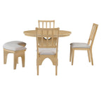 Modern Country Dining Table and Chair Sets Multi-Functional Dining Table and Chair Sets with Curved Table Base and Curved Bench