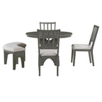 Modern Country Dining Table and Chair Sets Multi-Functional Dining Table and Chair Sets with Curved Table Base and Curved Bench
