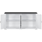 Roomfitters American Country Style Wooden Sideboard with Pine Doors and Metal Handles for Living Room, Dining Room