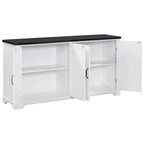 Roomfitters American Country Style Wooden Sideboard with Pine Doors and Metal Handles for Living Room, Dining Room