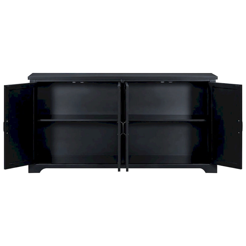 Roomfitters American Country Style Wooden Sideboard with Pine Doors and Metal Handles for Living Room, Dining Room