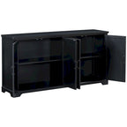 Roomfitters American Country Style Wooden Sideboard with Pine Doors and Metal Handles for Living Room, Dining Room