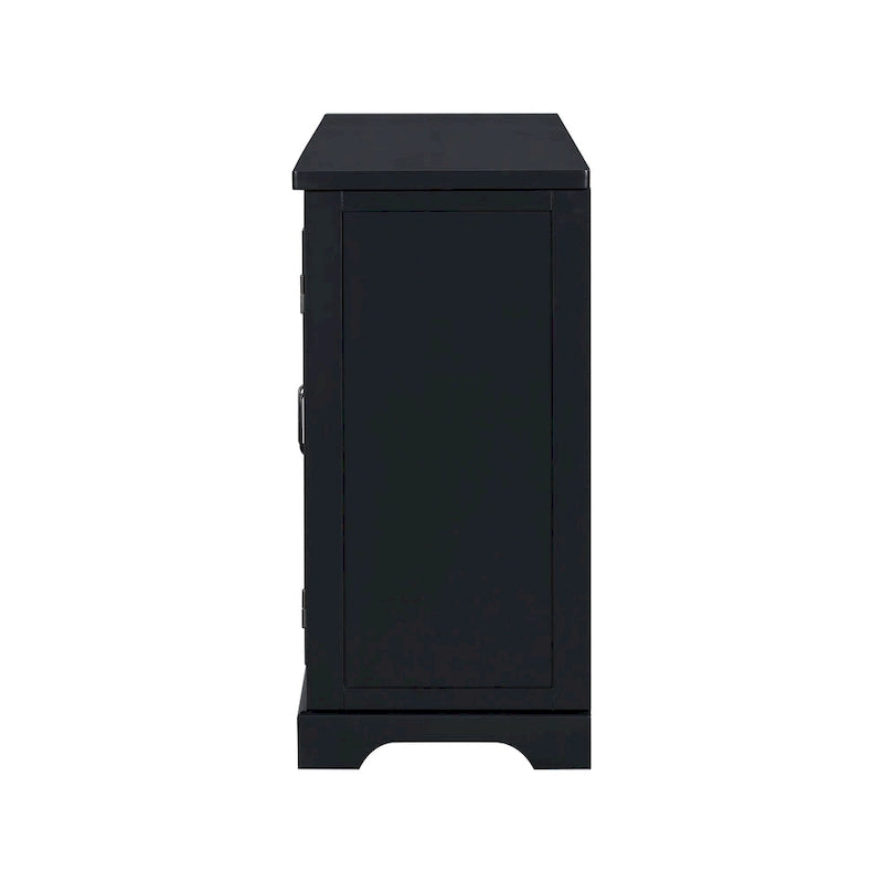 Roomfitters American Country Style Wooden Sideboard with Pine Doors and Metal Handles for Living Room, Dining Room