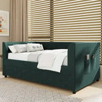 Twin Velvet Tufted Daybed with Trundle & Storage