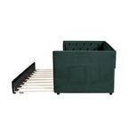 Twin Velvet Tufted Daybed with Trundle & Storage