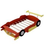 Full Size Race Car-Shaped Platform Bed with Wheels