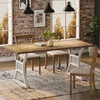 Metal Legs Kitchen Dining Table for 4-6 People - N/A