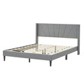 Costway Queen/Twin Bed Frame Modern Platform Bed with Linen