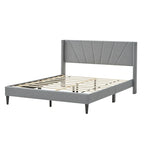 Costway Queen/Twin Bed Frame Modern Platform Bed with Linen