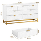 7 Drawer Dresser for Bedroom, 53.5 Large Dresser with Metal Legs