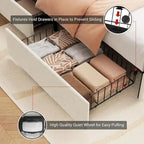 Upholstered Velvet Platform Bed Frame With Wingback Headboard and 4 Storage Drawers