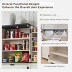 72 Tall Farmhouse Kitchen Pantry, Storage Cabinet with Barn Doors - N/A